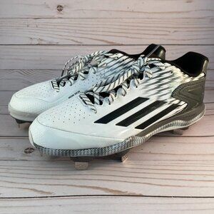 Adidas Litestrike Men's Baseball Cleats Size 8 White Black Metal Spikes NEW